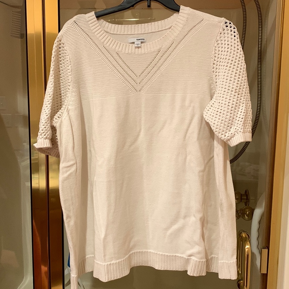 Sonoma Cream colored short sleeve sweater Women’s plus size 4X 100% cotton